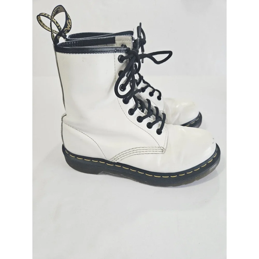 Dr Martens Boots Leather Boot Platform White Smooth Women‎ Size 7
